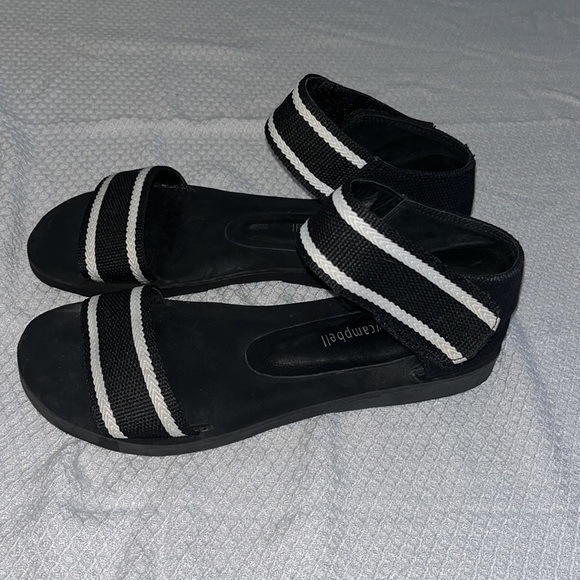 NEW JEFFREY CAMPBELL WOMENS Size 7 GAME TIME SANDALS CANVAS WITH RUBBER SOLE - Picture 2 of 11